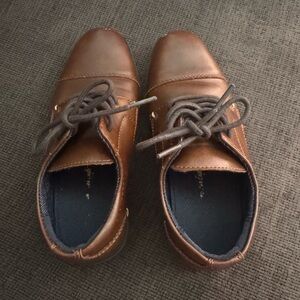 Kids Boys  Brown Leather Shoes
